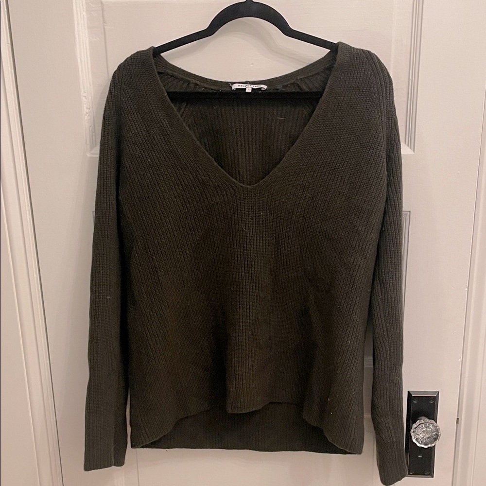 V-Neck Ribbed Sweater